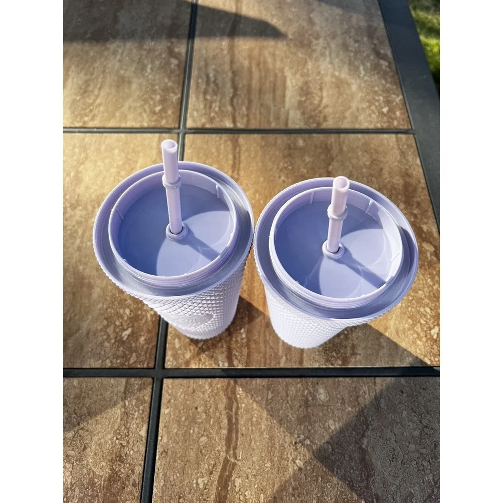Starbucks Tumbler Matte Lavender Purple Diamond Studded Grande Water Cup‎ 16oz